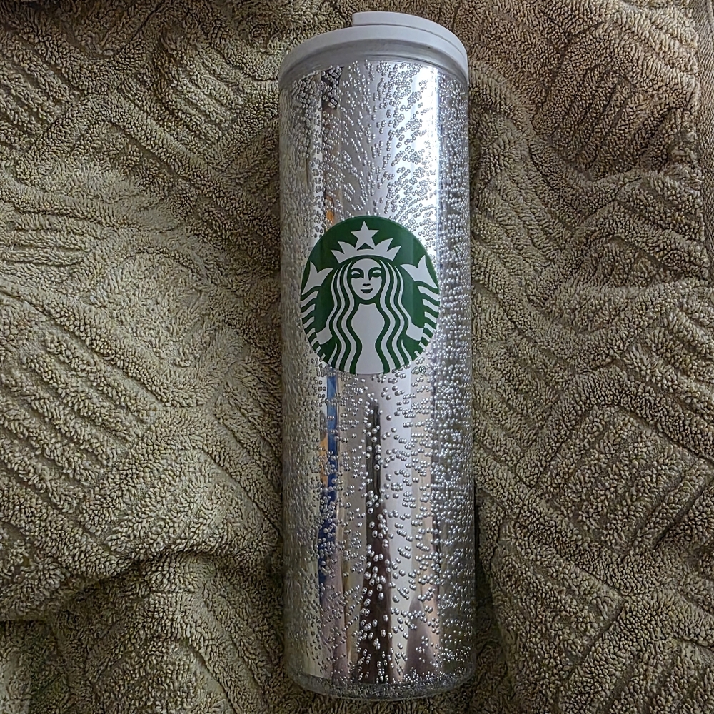 NEW Starbucks Holiday 2020 Silver Effervescent Bubbles Hot Tumbler Cup 16oz
